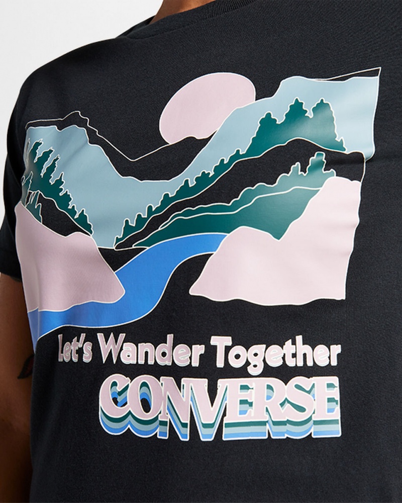 Converse Outdoor Art T-Shirt Zwart | 450298VLY