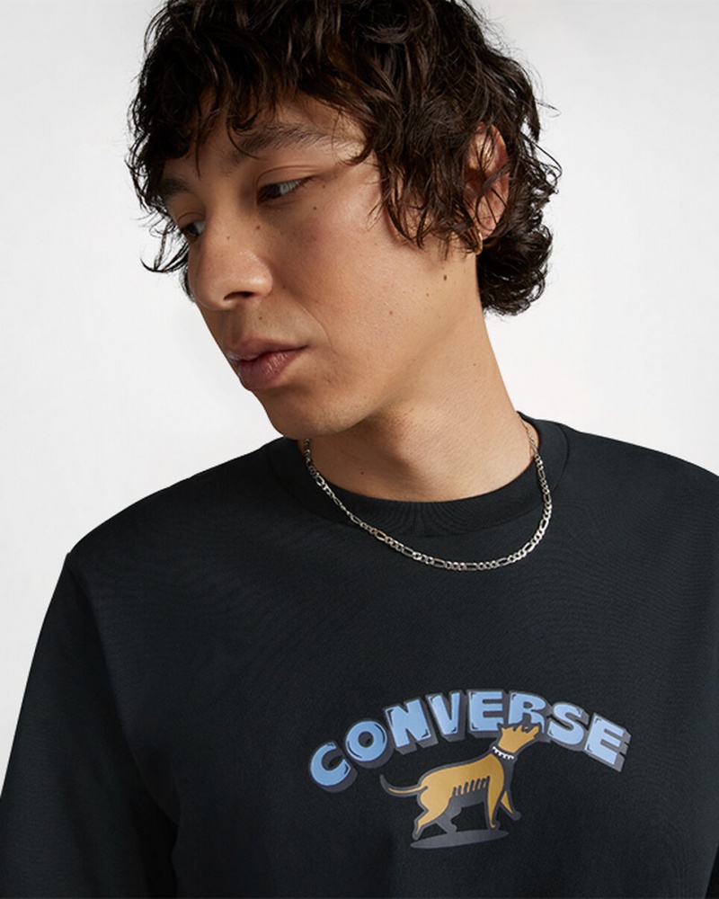 Converse Recreation Department Grafische T-Shirt Zwart | 403691KAL