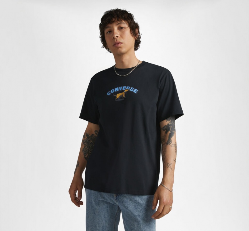 Converse Recreation Department Grafische T-Shirt Zwart | 870543DNY