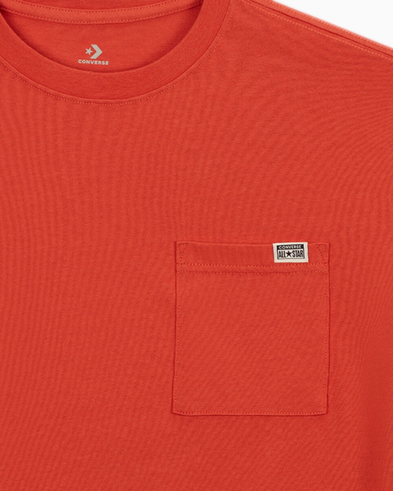 Converse Relaxed Chest Pocket T-Shirt Nomadic Rust | 854217IMB