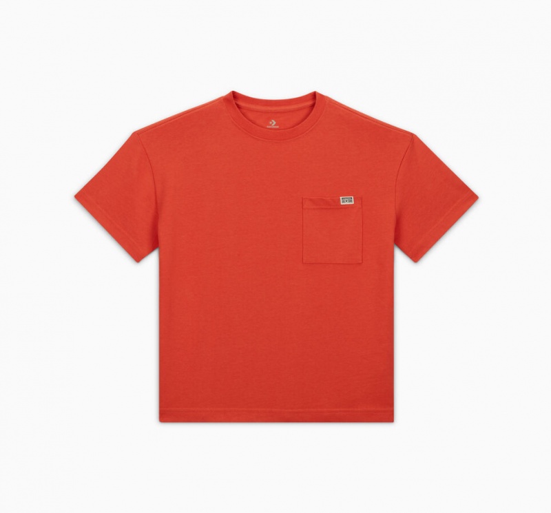 Converse Relaxed Chest Pocket T-Shirt Nomadic Rust | 854217IMB