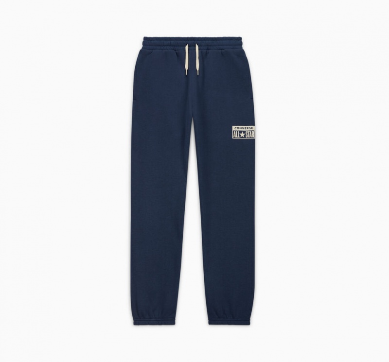 Converse Relaxed Fleece Joggers Donkerblauw | 580963BPO