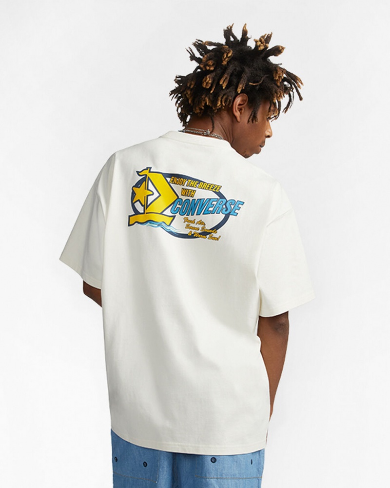 Converse Retro Sailboat Grafische T-Shirt Egret | 756930WKN