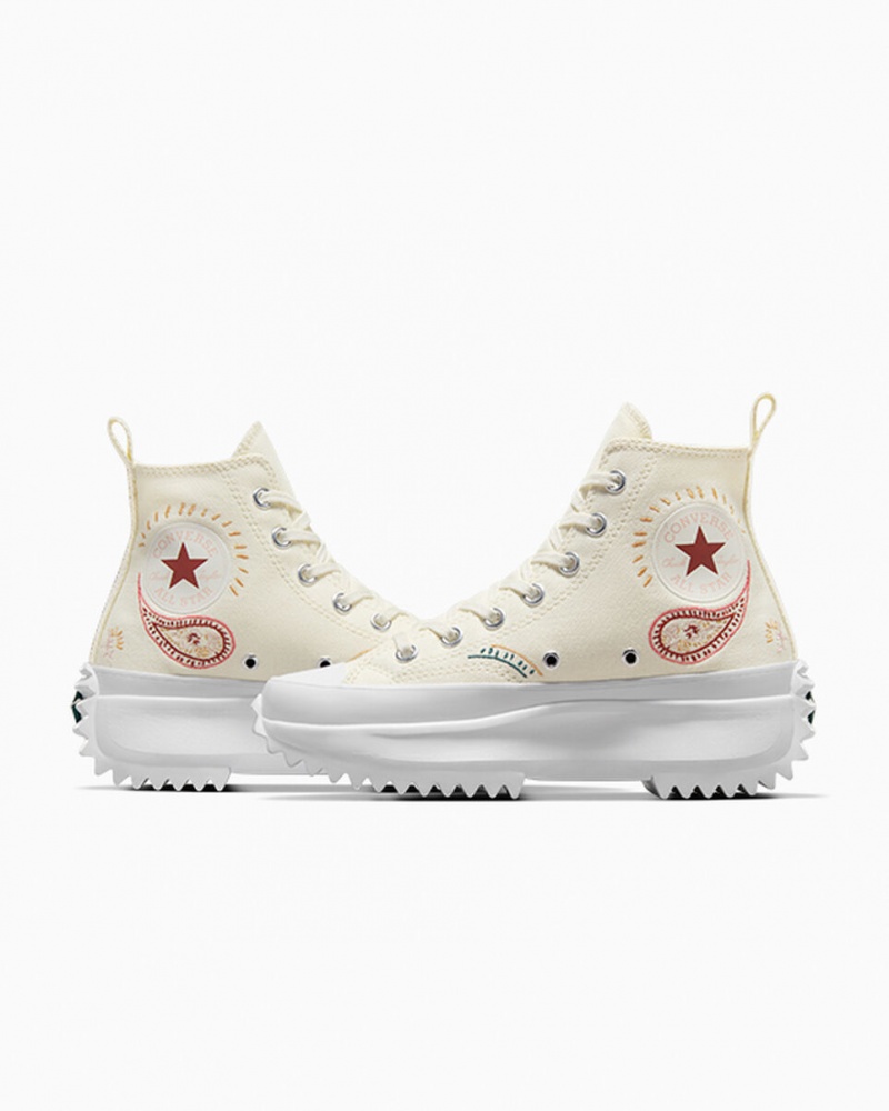 Converse Run Star Hike Platform Crafted Rood Wit | 046275ZIQ