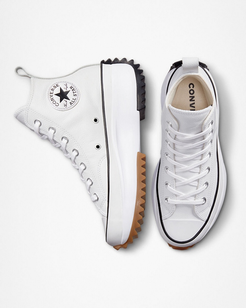 Converse Run Star Hike Platform Foundational Leren Wit Zwart | 281579KZJ