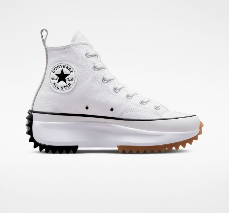 Converse Run Star Hike Platform Foundational Leren Wit Zwart | 281579KZJ