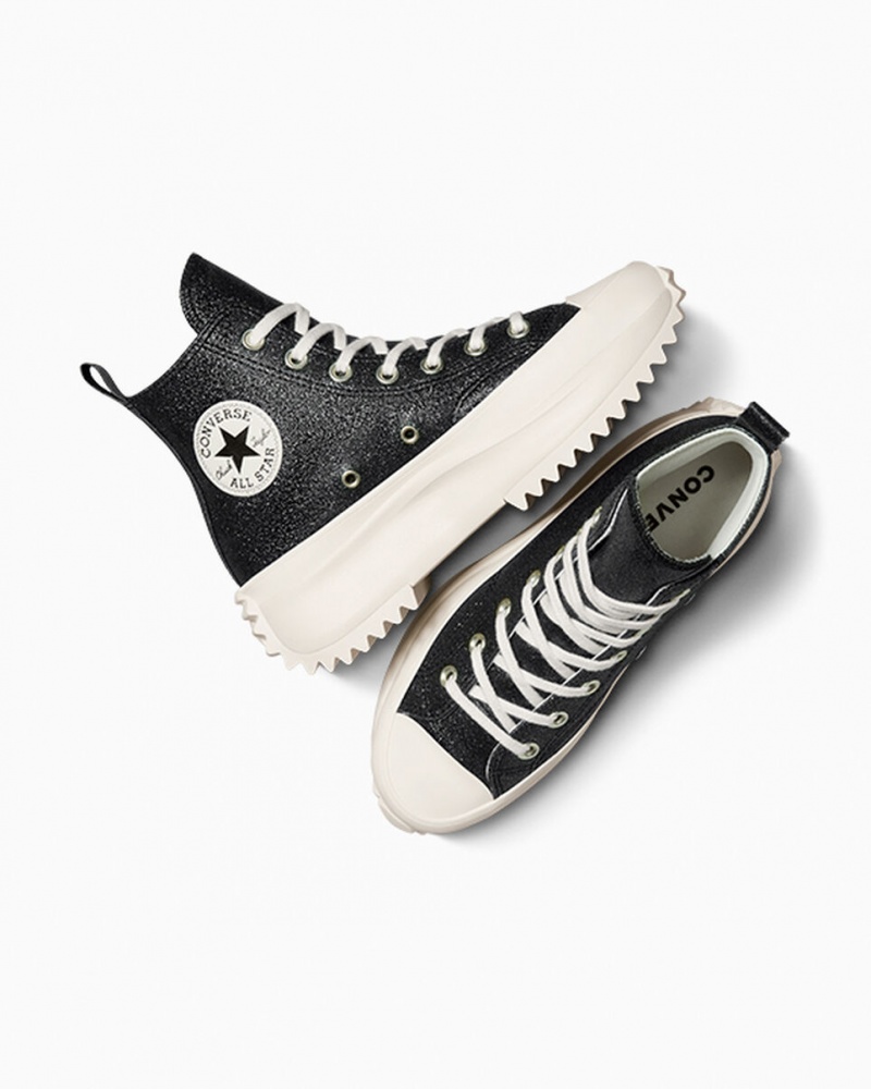 Converse Run Star Hike Platform Glitter Zwart | 360781EZX