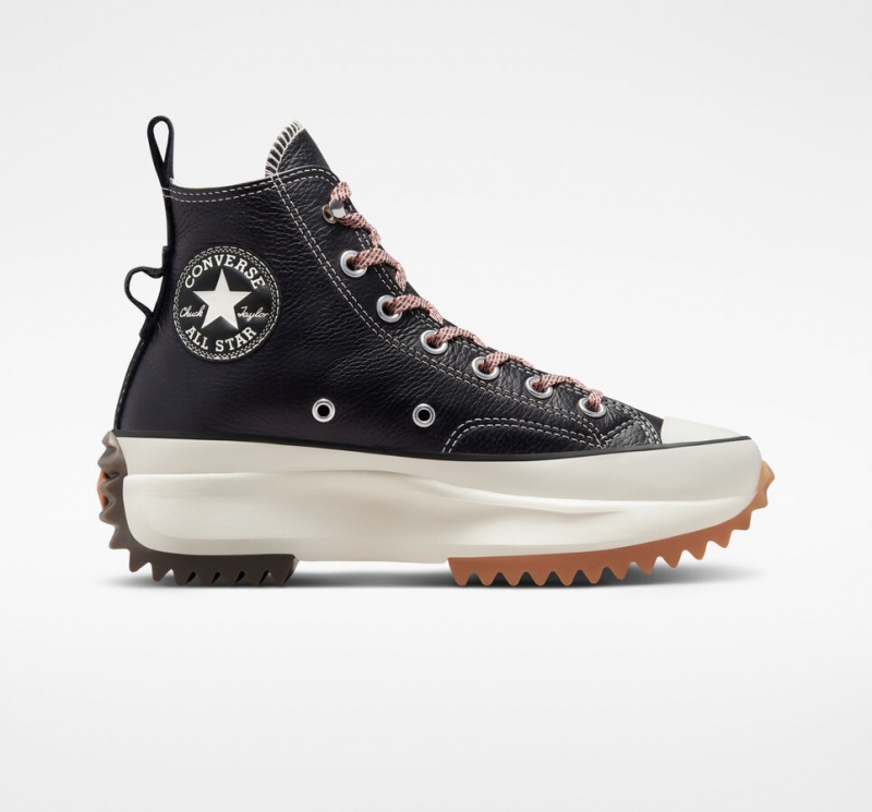 Converse Run Star Hike Platform Leren Zwart | 627405XRE