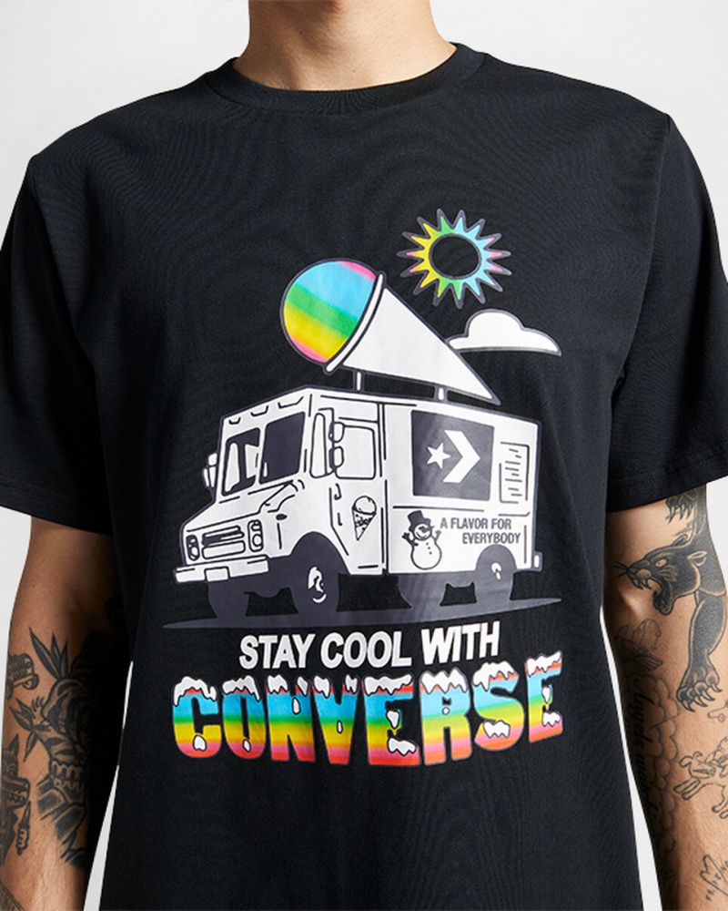 Converse Snow Cone Grafische Loose-Fit T-Shirt Zwart | 410695NVZ