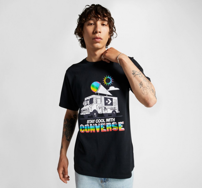 Converse Snow Cone Grafische Loose-Fit T-Shirt Zwart | 410695NVZ