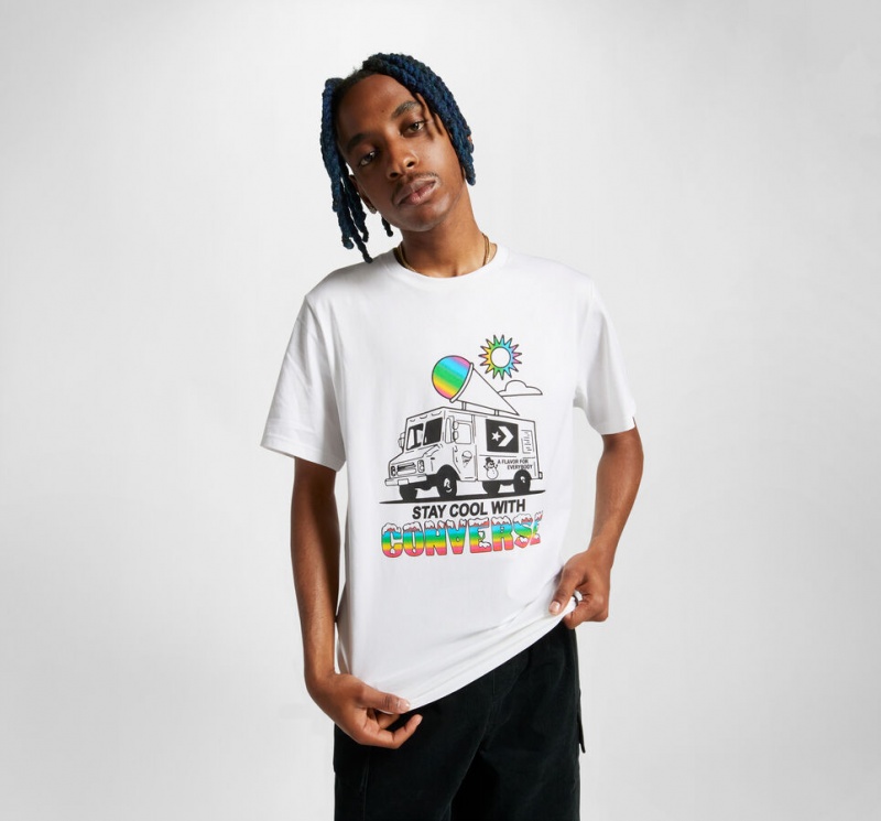 Converse Snow Cone Grafische Loose-Fit T-Shirt Wit | 126039LAU