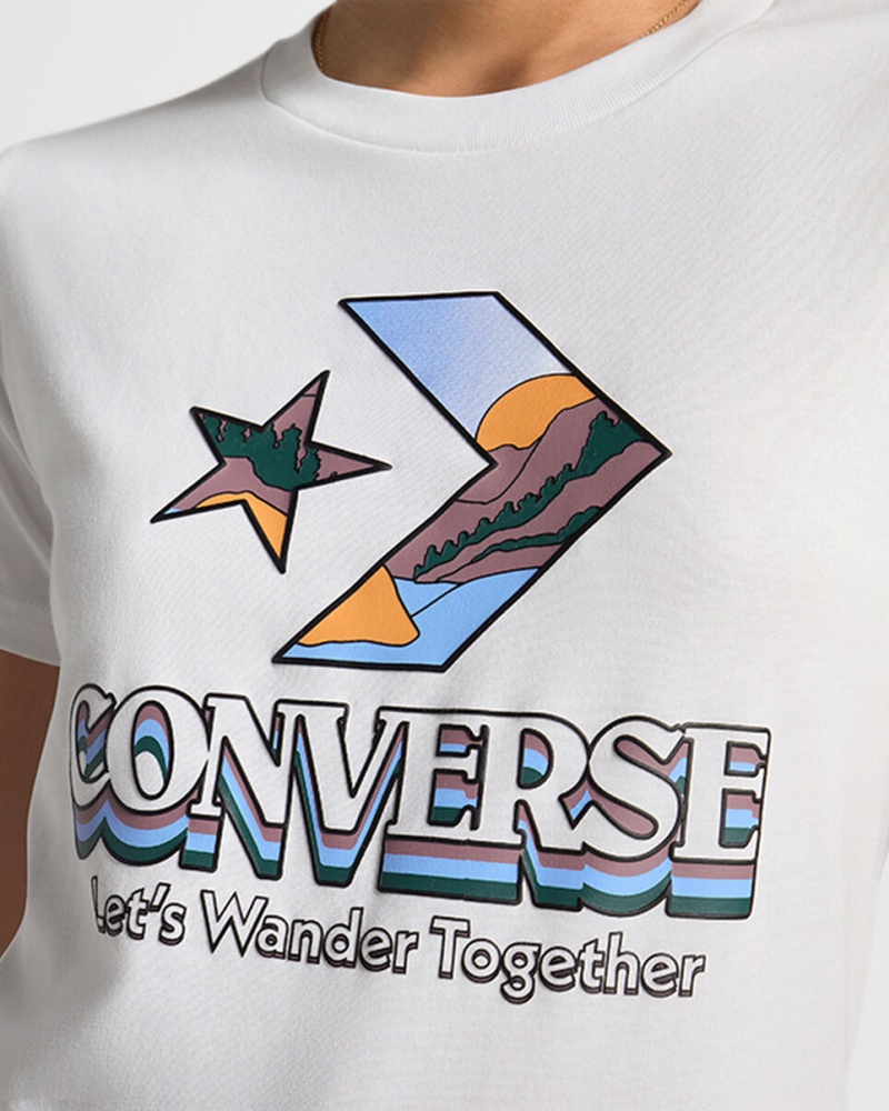 Converse Star Chevron Mountain Grafische T-Shirt Wit | 294861ZRI