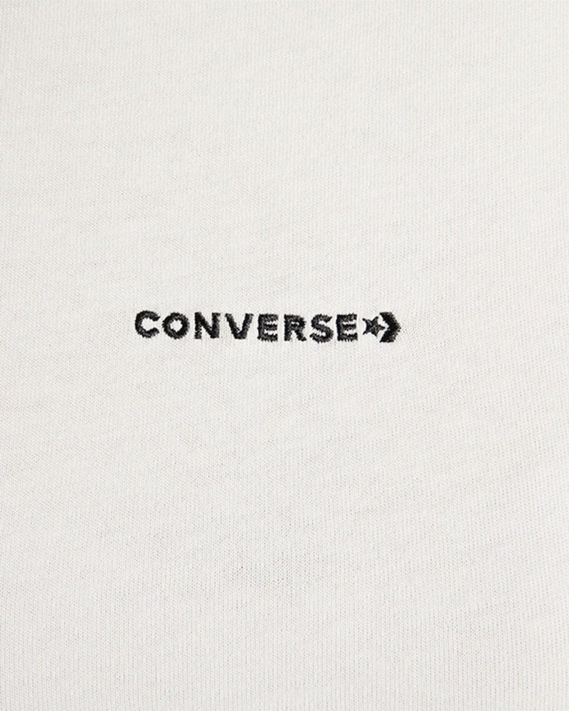 Converse Wordmark Kort Sleeve Top Egret | 831654HQP