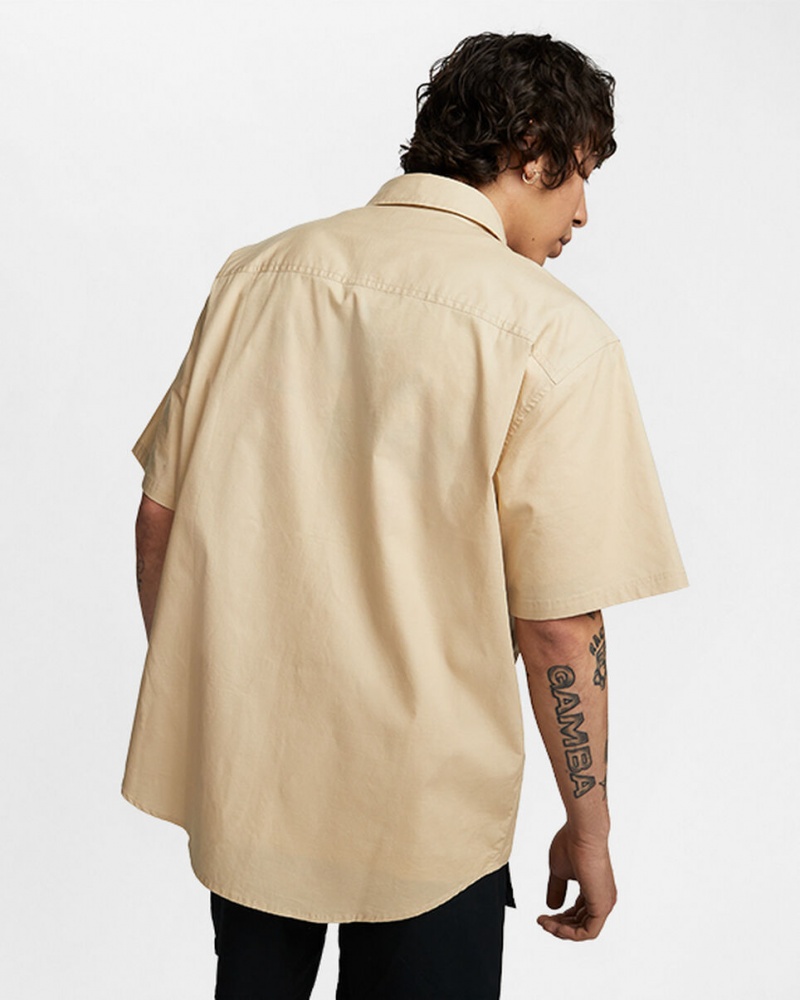 Converse Woven Cargo Shirt Oatmilk | 270438KMD