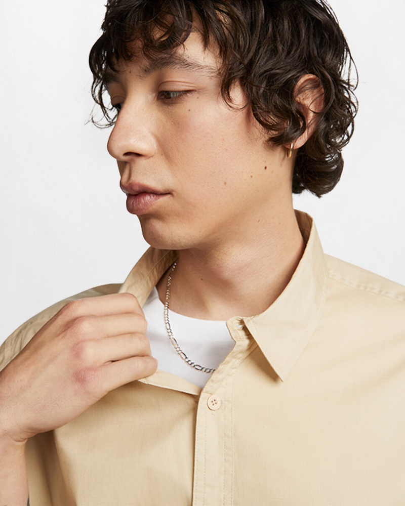 Converse Woven Cargo Shirt Oatmilk | 270438KMD